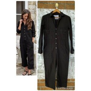 Frank & Eileen Women’s Northern Ireland Flax Cotton Jumpsuit  Black XS